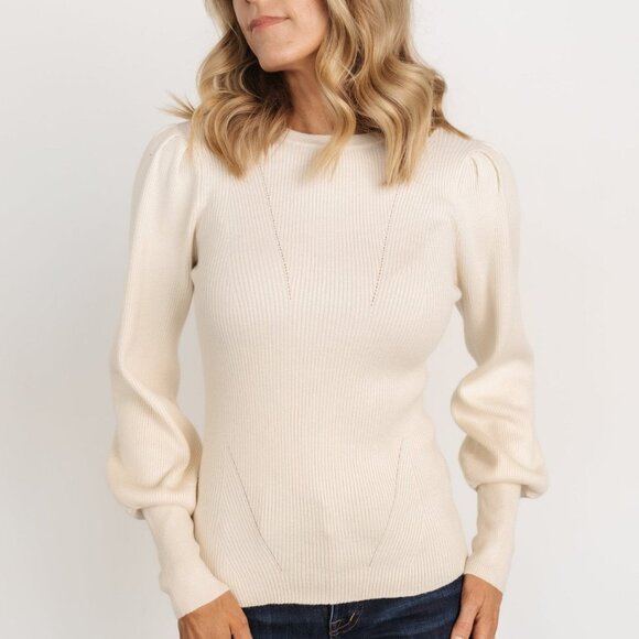 Baltic Born Lilou Rib Knit Sweater | Ivory Size LL - Picture 5 of 5